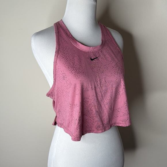 Nike Pink Metallic Cropped Training Tank - Picture 3 of 8